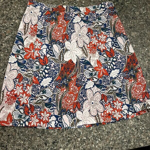 Margaret M. Women's M A-Line Short Skirt Multi-Colored Floral Tropical